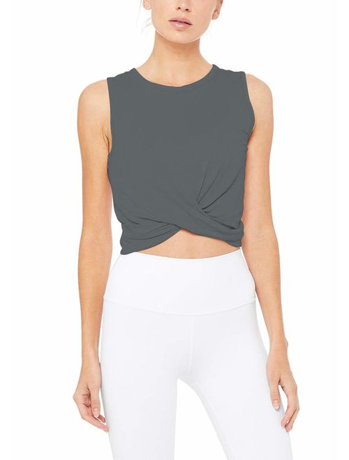 Bestisun Flowy Criss Cross Front Gym Athletic Workout Crop Top