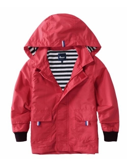 Hiheart Boys Girls Waterproof Hooded Jackets Cotton Lined Rain Jackets