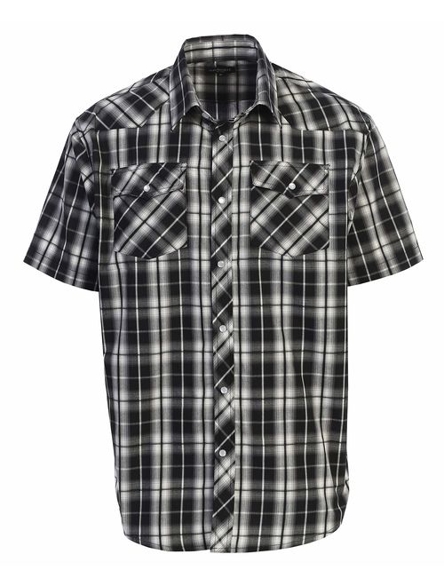 Gioberti Men's Western Plaid  Pearl Snap on Long Sleeve Shirt