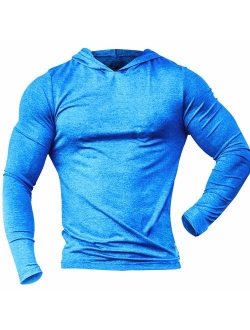 Alivegear Men's Bodybuilding Triblend Long-Sleeve Tapered Casual Sweatshirts Active Hoodies