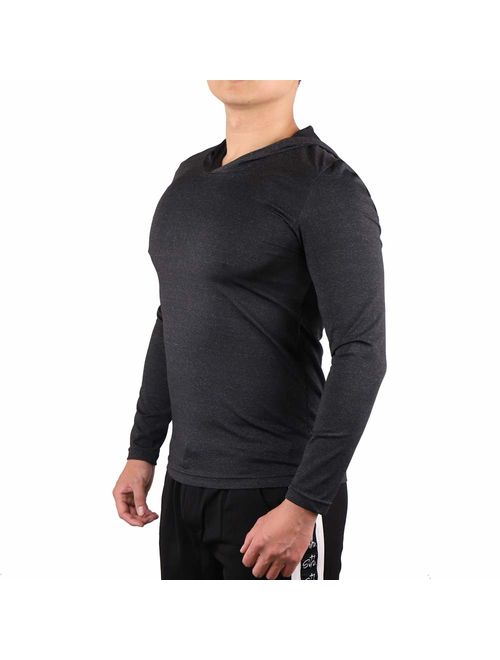 Alivegear Men's Bodybuilding Triblend Long-Sleeve Tapered Casual Sweatshirts Active Hoodies