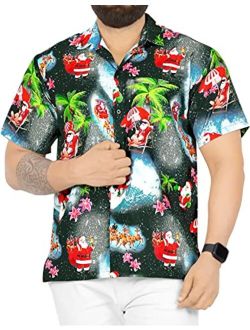 HAPPY BAY Men's Relaxed Beach Button Down Short Sleeve Hawaiian Shirt 3D Printed