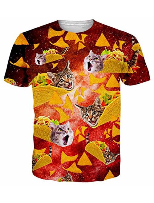 NEWISTAR Unisex 3D Printed Summer Casual Short Sleeve T Shirts Top Tees S-XXL