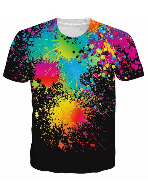 NEWISTAR Unisex 3D Printed Summer Casual Short Sleeve T Shirts Top Tees S-XXL