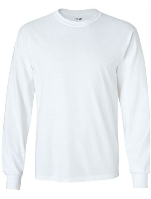 Joe's USA Men's Long Sleeve Heavyweight Cotton T-Shirts in Regular, Big and Tall