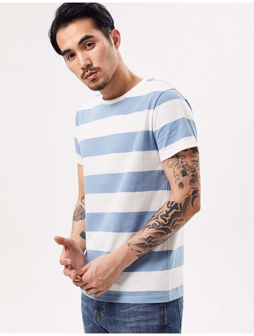 Zbrandy Wide Striped T Shirt for Men Sailor Tee Red White Black Navy Stripes Top Basic