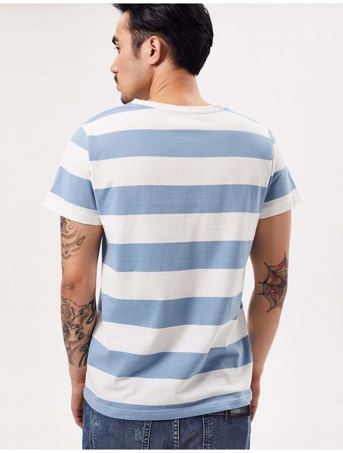 Zbrandy Wide Striped T Shirt for Men Sailor Tee Red White Black Navy Stripes Top Basic