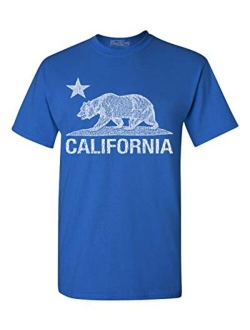 Shop4Ever California Distressed White Bear T-Shirt Cali Shirts