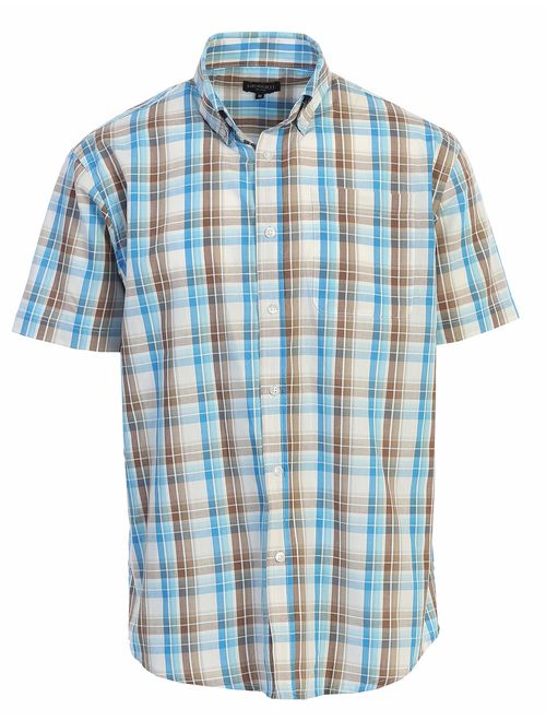 Gioberti Men's Plaid Short Sleeve Shirt