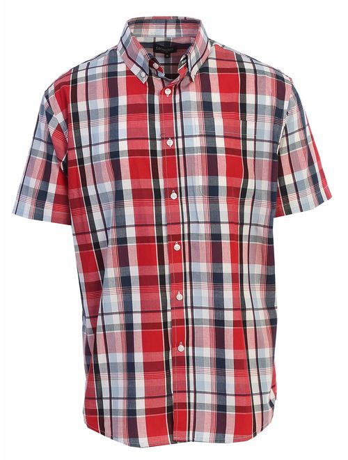 Gioberti Men's Plaid Short Sleeve Shirt