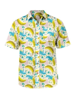 Men's Tropical Aloha Hawaiian Shirts - Summer Light Weight Button Down Shirts