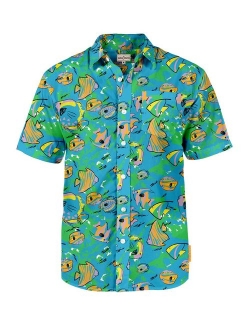 Men's Tropical Aloha Hawaiian Shirts - Summer Light Weight Button Down Shirts