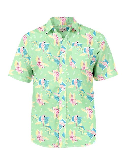 Men's Tropical Aloha Hawaiian Shirts - Summer Light Weight Button Down Shirts