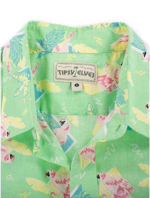 Men's Tropical Aloha Hawaiian Shirts - Summer Light Weight Button Down Shirts