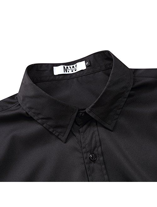 Kuulee Mens Dress Shirt Button Down Shirts Casual Slim Fit Bamboo Fiber Elastic Office Wedding Working Shirt