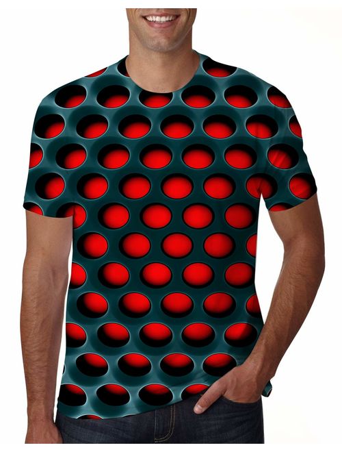 uideazone Unisex 3D Creative Print Short Sleeve T-Shirt Casual Graphic Tees