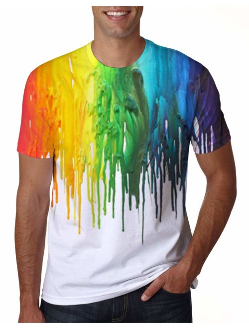 uideazone Unisex 3D Creative Print Short Sleeve T-Shirt Casual Graphic Tees