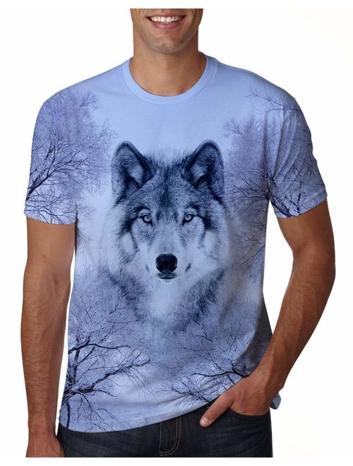 uideazone Unisex 3D Creative Print Short Sleeve T-Shirt Casual Graphic Tees