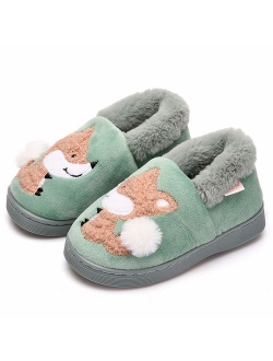 Ainikas Toddler Boys Girls Slippers Fluffy Little Kids House Slippers Warm Fur Cute Animal Home Slipper