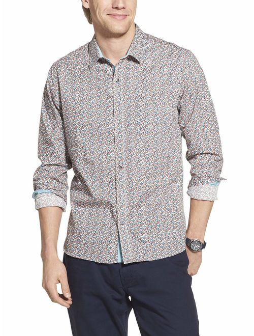 Geoffrey Beene Men's Slim Fit Easy Care Long Sleeve Button Down Shirt