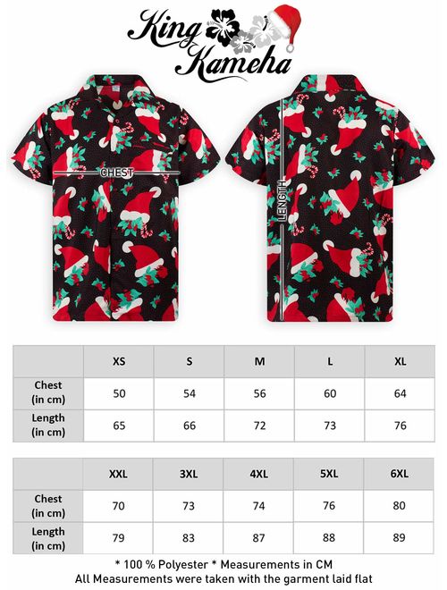 V.H.O Funky Hawaiian Shirt Men Short-Sleeve Front-Pocket Christmas Designs