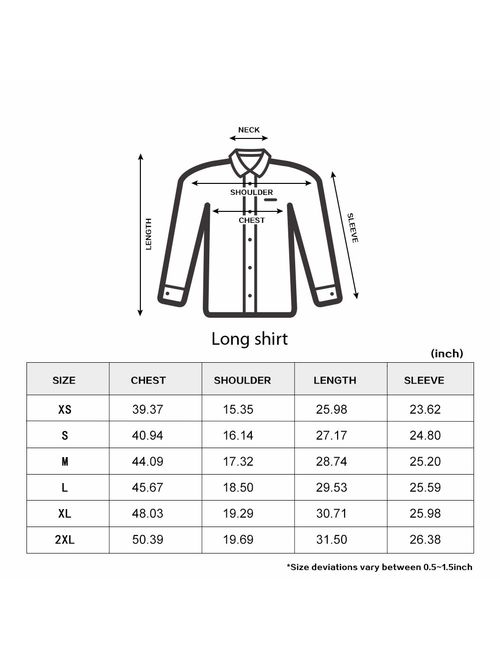 LOCALMODE Men's Regular Fit Cotton Easy Care Business Shirt Casual Solid Long Sleeve Button Down Dress Shirts