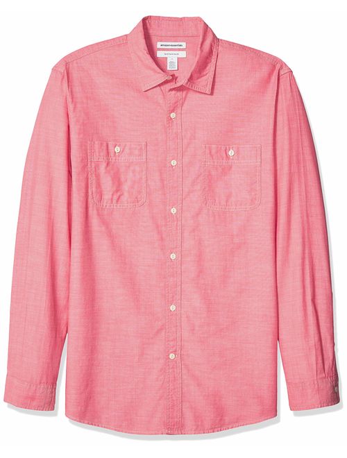 Amazon Essentials Men's Regular-fit Long-Sleeve Chambray Shirt