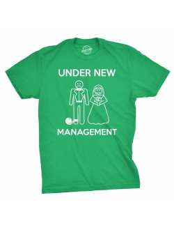 Mens Under New Management Funny Wedding Bachelor Party Novelty Tee for Guys