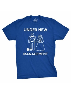 Mens Under New Management Funny Wedding Bachelor Party Novelty Tee for Guys