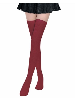 Kayhoma Extra Long Cotton Thigh High Socks Over the Knee High Boot Stockings Cotton Leg Warmers