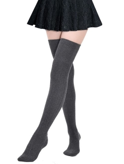 Kayhoma Extra Long Cotton Thigh High Socks Over the Knee High Boot Stockings Cotton Leg Warmers