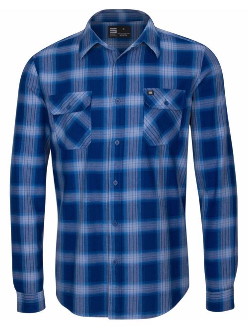 Three Sixty Six Flannel Shirt for Men - Mens Dry Fit Lightweight Fitted Flannels