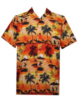 Hawaiian Shirts for Mens Allover Parrot Camp Party Aloha Holiday Beach Short Sleeve