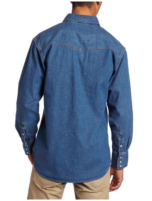 Key Industries Men's Long Sleeve Western snap Denim Shirt