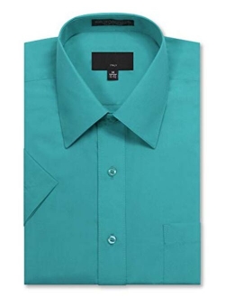 JD Apparel Men's Regular Fit Short-Sleeve Dress Shirts