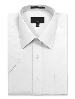 JD Apparel Men's Regular Fit Short-Sleeve Dress Shirts