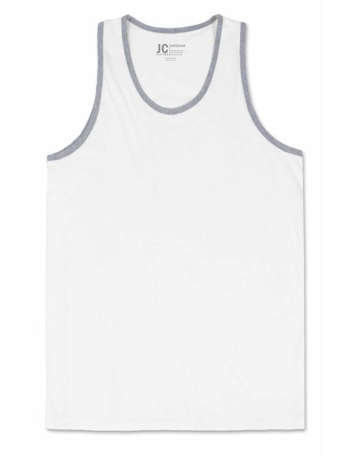 JC DISTRO Mens Basic Solid Tank Top Jersey Casual Shirts (Size Upto 3XL