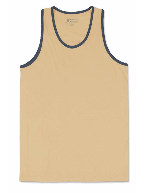 JC DISTRO Mens Basic Solid Tank Top Jersey Casual Shirts (Size Upto 3XL