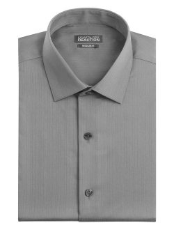 Men's Textured Regular Fit Solid Spread Collar Dress Shirt