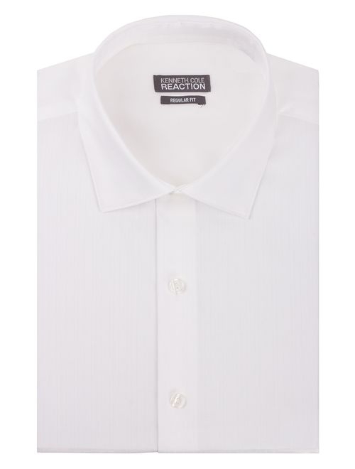 Kenneth Cole REACTION Men's Textured Regular Fit Solid Spread Collar Dress Shirt