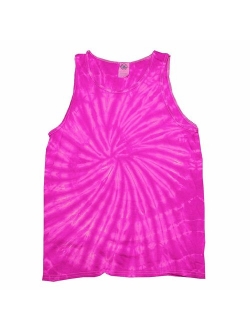 Colortone Unisex Cotton Tie Dye Scoop Neck Tank Top