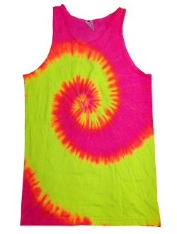 Colortone Unisex Cotton Tie Dye Scoop Neck Tank Top