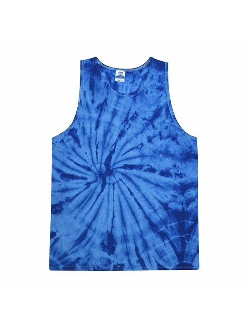 Colortone Unisex Cotton Tie Dye Scoop Neck Tank Top