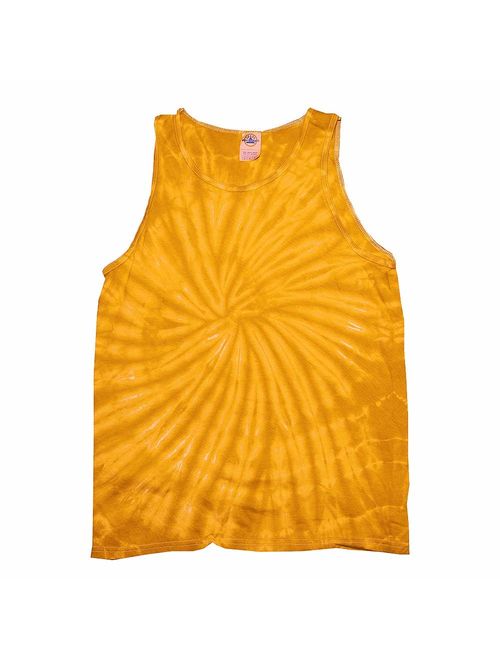 Colortone Unisex Cotton Tie Dye Scoop Neck Tank Top