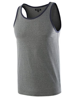 HETHCODE Men's Classic Basic Athletic Jersey Tank Top Casual T Shirts