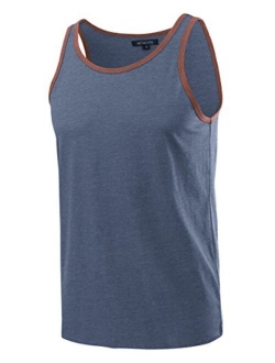 HETHCODE Men's Classic Basic Athletic Jersey Tank Top Casual T Shirts