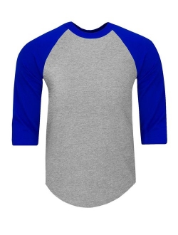 Shaka Wear Mens Baseball T Shirts Raglan 3/4 Sleeves Tee Cotton Jersey S-5Xl