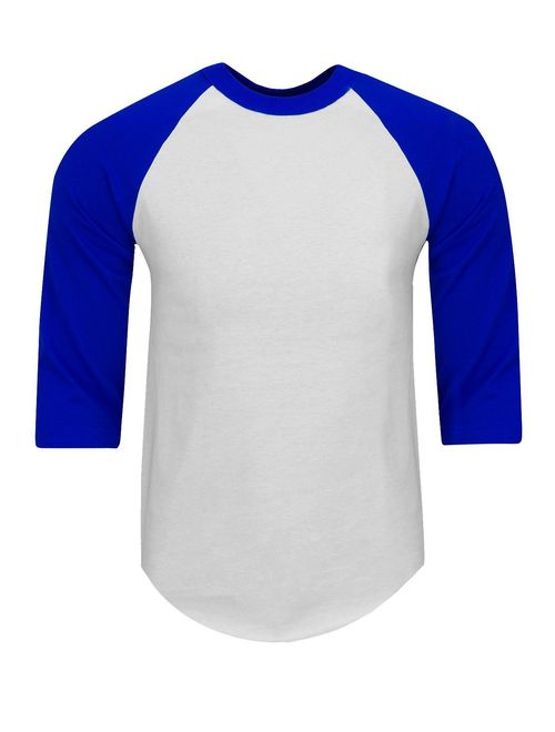 Shaka Wear Mens Baseball T Shirts Raglan 3/4 Sleeves Tee Cotton Jersey S-5Xl