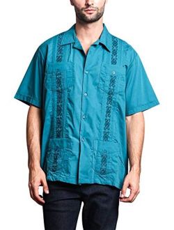 G-Style USA Men's Cuban Guayabera Long & Short 4 Pocket Cotton Blend Shirt