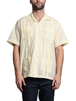 G-Style USA Men's Cuban Guayabera Long & Short 4 Pocket Cotton Blend Shirt